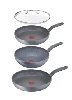 Tefal G13411 Cook Healthy Pfannenset Induktion 6 Tlg, Hohe Wokpfanne Mit Deckel 28cm, Pfanne 30 Cm + 24cm, Alle Herdarten, Spülmaschinenfest, Antihaft-beschichtet, Wok & Bratpfanne Set