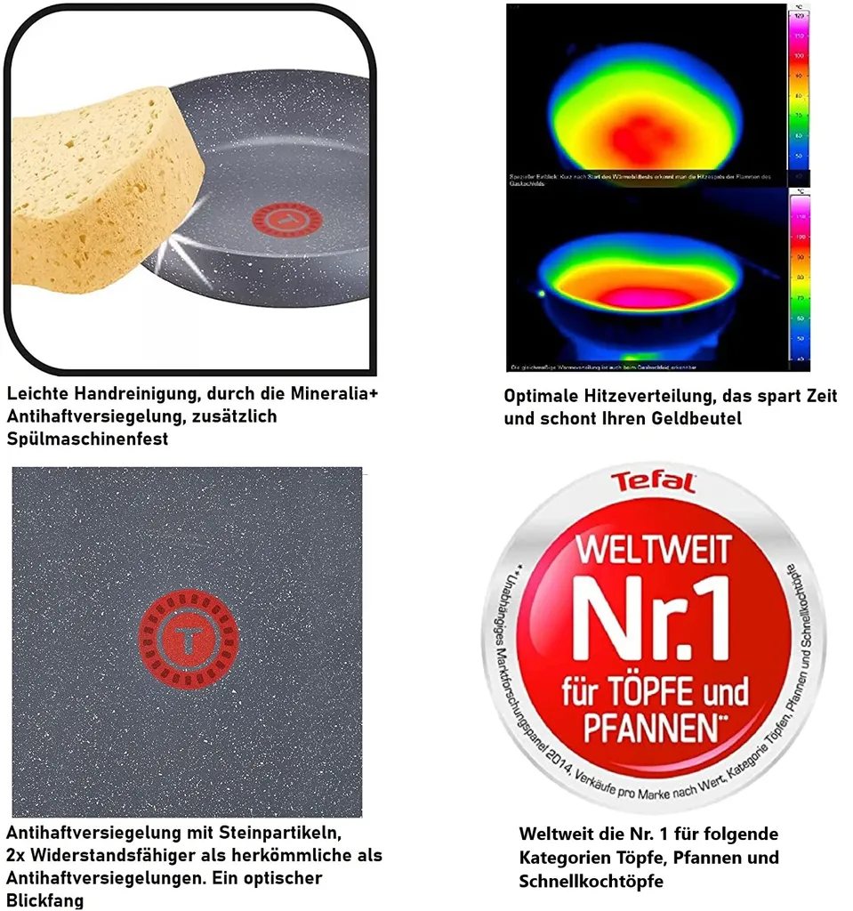 Tefal G13411 Cook Healthy Pfannenset Induktion 6 Tlg, Hohe Wokpfanne Mit Deckel 28cm, Pfanne 30 Cm + 24cm, Alle Herdarten, Spülmaschinenfest, Antihaft-beschichtet, Wok & Bratpfanne Set 5 Tefal G13411 Cook Healthy Pfannenset Induktion 6 Tlg, Hohe Wokpfanne Mit Deckel 28cm, Pfanne 30 Cm + 24cm, Alle Herdarten, Spülmaschinenfest, Antihaft-beschichtet, Wok & Bratpfanne Set – Bild 5
