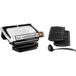Tefal Optigrill+ GC716D12, Kontaktgrill (silber/schwarz, 2.000 Watt, Mit Waffelplatten)