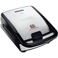 Tefal Snack Collection SW852D, Sandwichmaker (silber/schwarz, 700 Watt, Mit 2 Platten-Sets)
