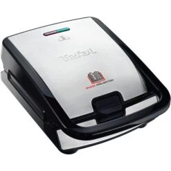 Tefal Snack Collection Set SW854D, Sandwichmaker (edelstahl/schwarz, 700 Watt, Mit 4 Platten-Sets)