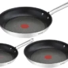 Tefal Duetto 3-teiliges Bratpfannen-Set, 20/24/28 Cm, Antihaftbeschichtung, Geeignet Für Alle Herdarten, Auch Für Induktionsherde, Edelstahl/schwarz
