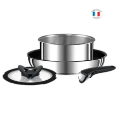TEFAL L9409032 4er-Set INGENIO PREFERENCE - Alle Kochfelder Einschließlich Induktion - Französische Herstellung - Edelstahl