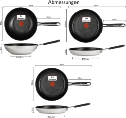 Tefal E76 Jamie Oliver Pfannenset Induktion 6 TLG Set 12,- Hohe Wokpfanne Mit Deckel 28cm, Pfanne 28 Cm + 24cm, Edelstahl 18/10 Rostfrei, Spülmaschinenfest, Antihaft-beschichtet -Tefal ec731ddceb8d01856dbd2bbff633fcf9
